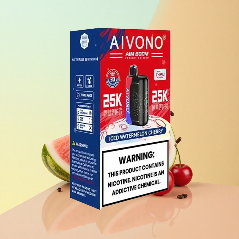 Aivono Aim Boom 25000 Jahutatud arbuus-kirssool 28ml 650mAh 0% nikotiini