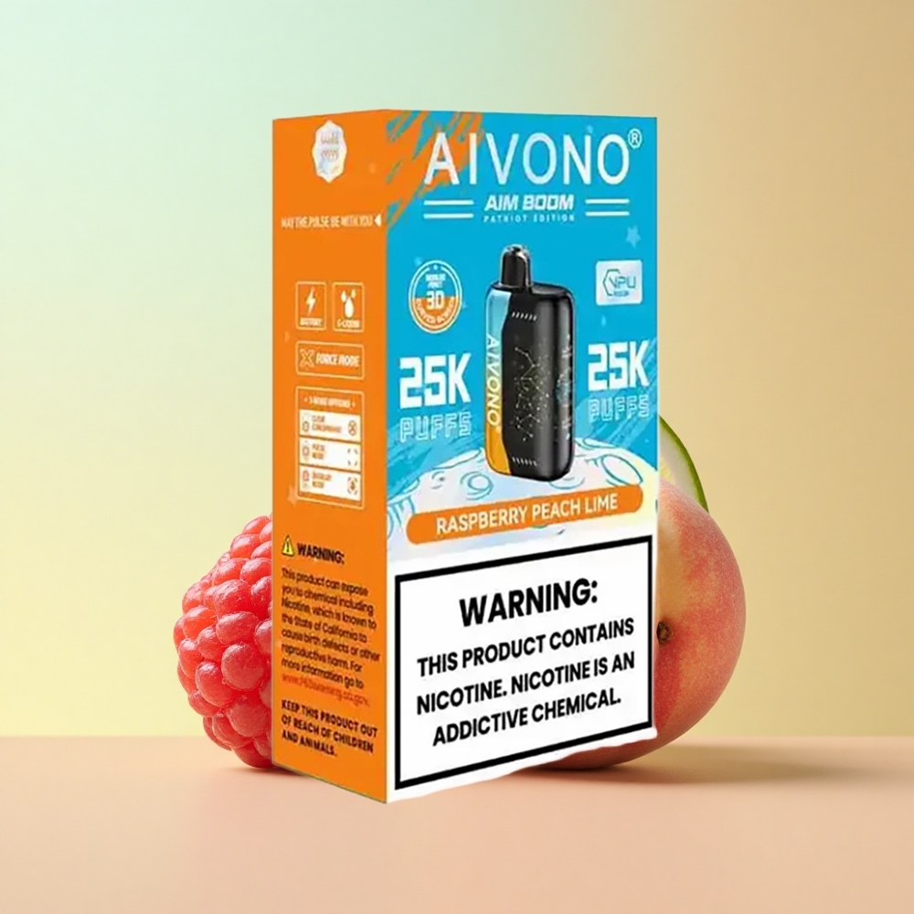 Aivono Aim Boom 25000 Virsik-Marja-Laimi 0% nikotiini 650mAh 90g