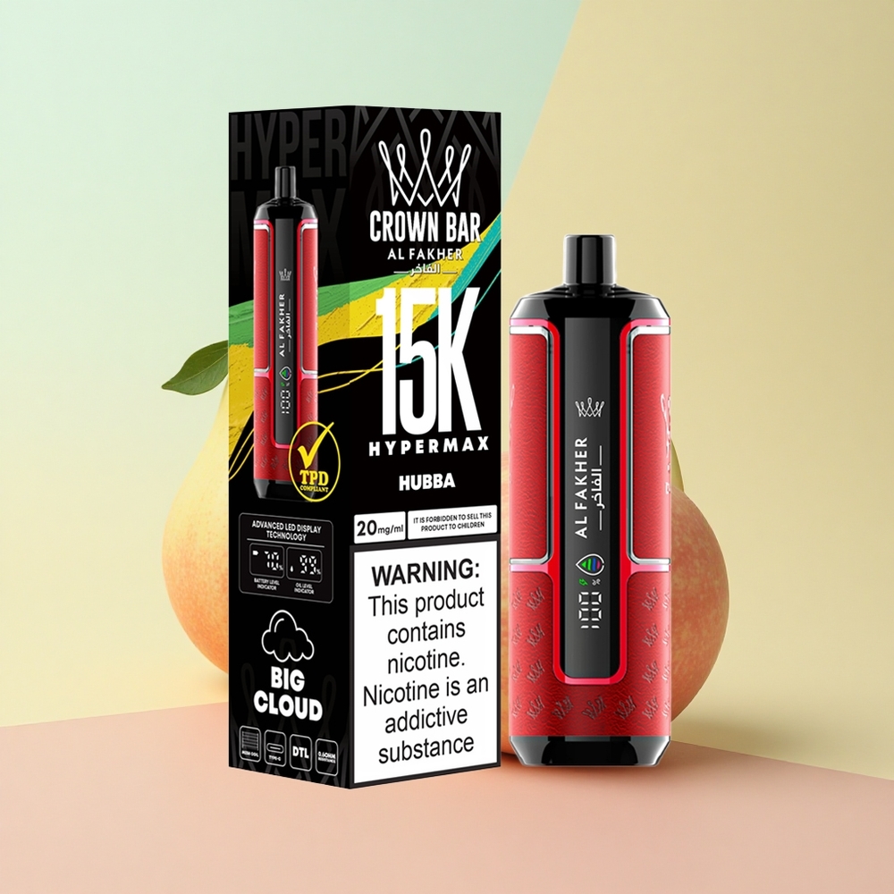 Al Fakher Crown Bar 15K Hypermax Hubba 600mAh 22ml Nikotiin 6mg/ml