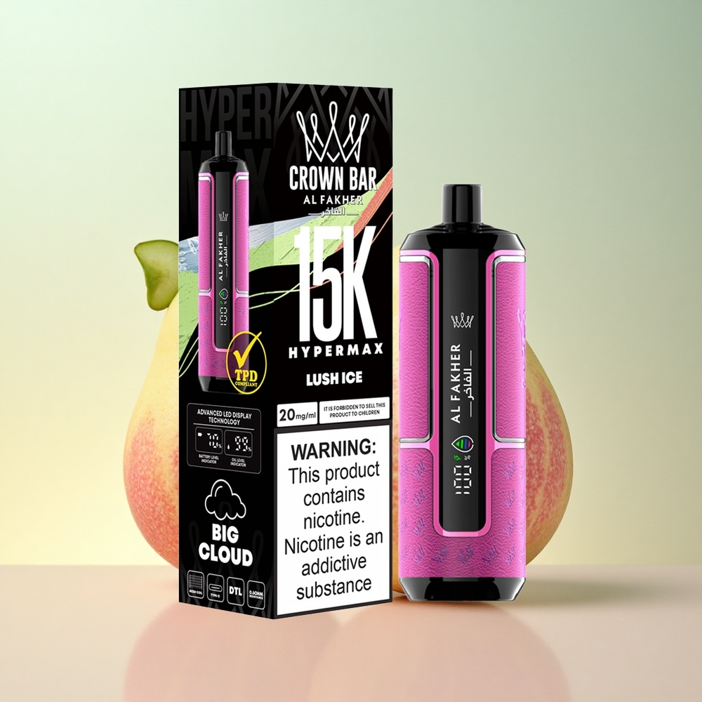 Al Fakher Crown Bar 15K Hypermax Jäine Purustav 600mAh 22ml Nikotiin 6mg/ml