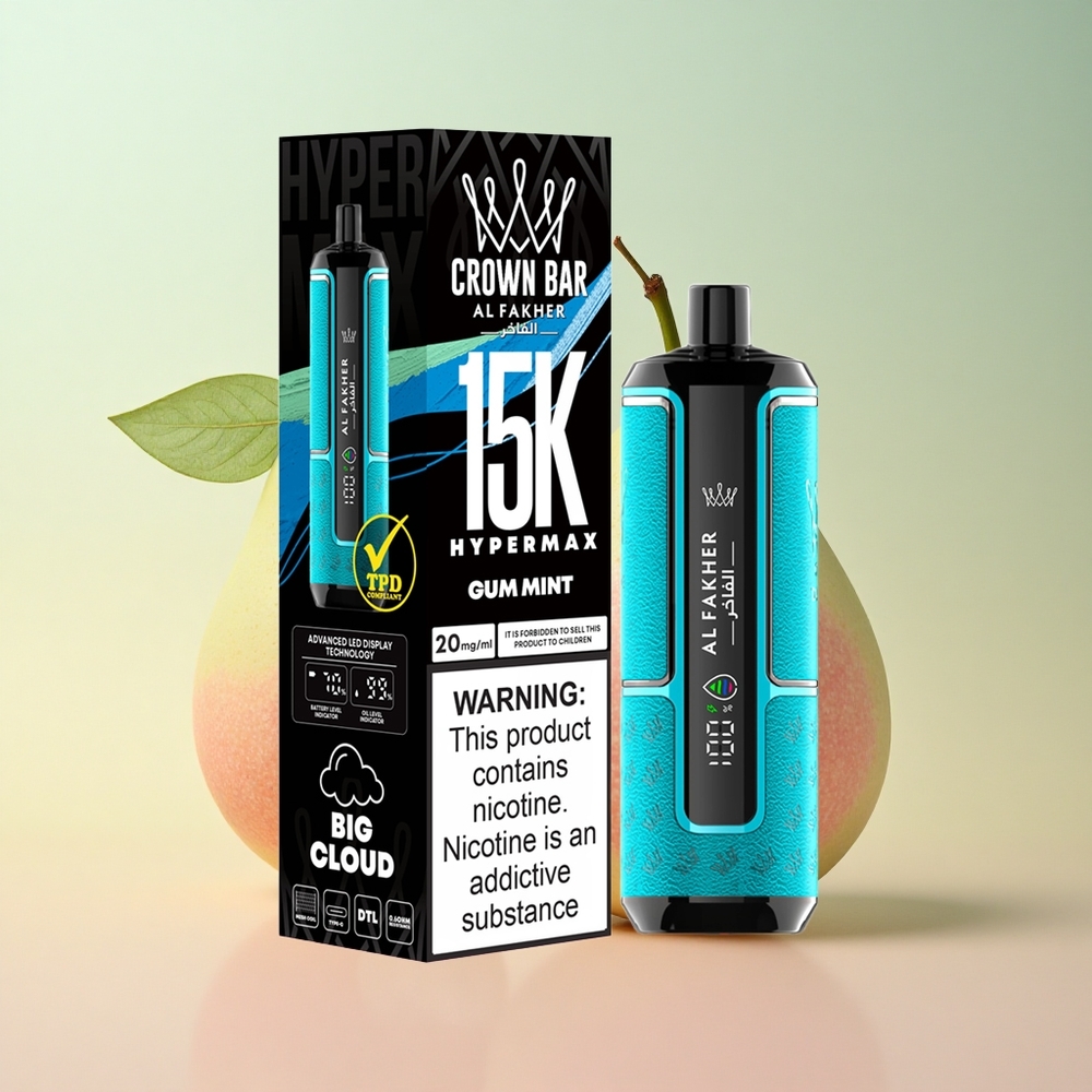Al Fakher Crown Bar 15K Hypermax KummiMint 22ml 600mAh Nikotiin