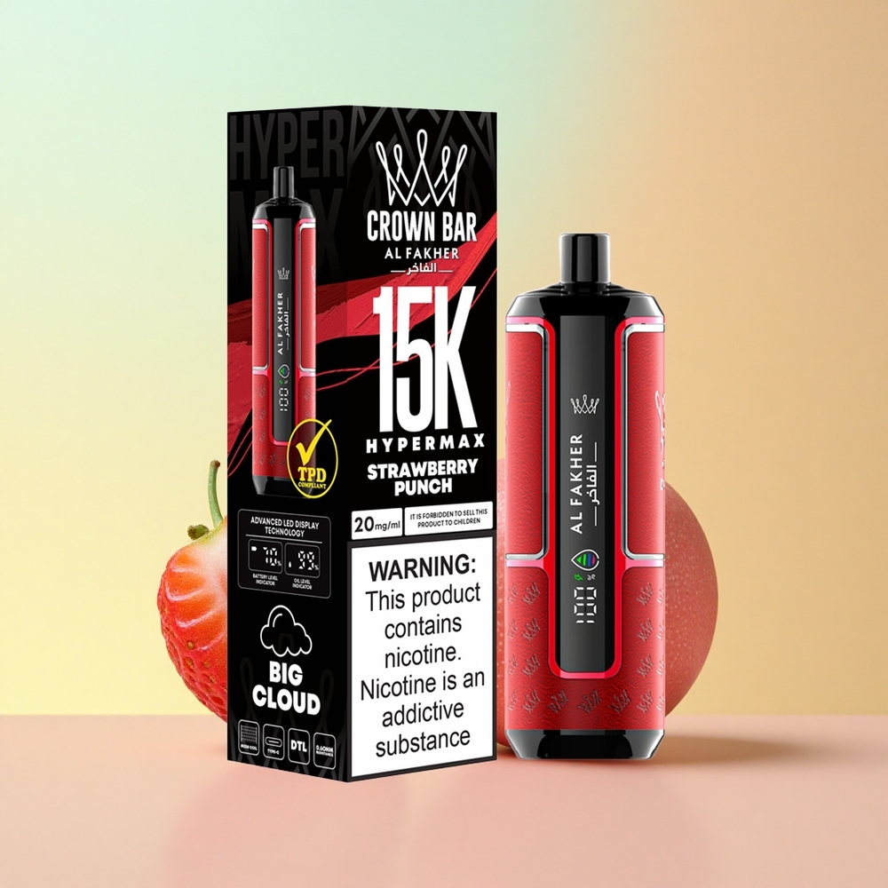 Al Fakher Crown Bar 15K Hypermax Maasika Puru 22ml 600mAh