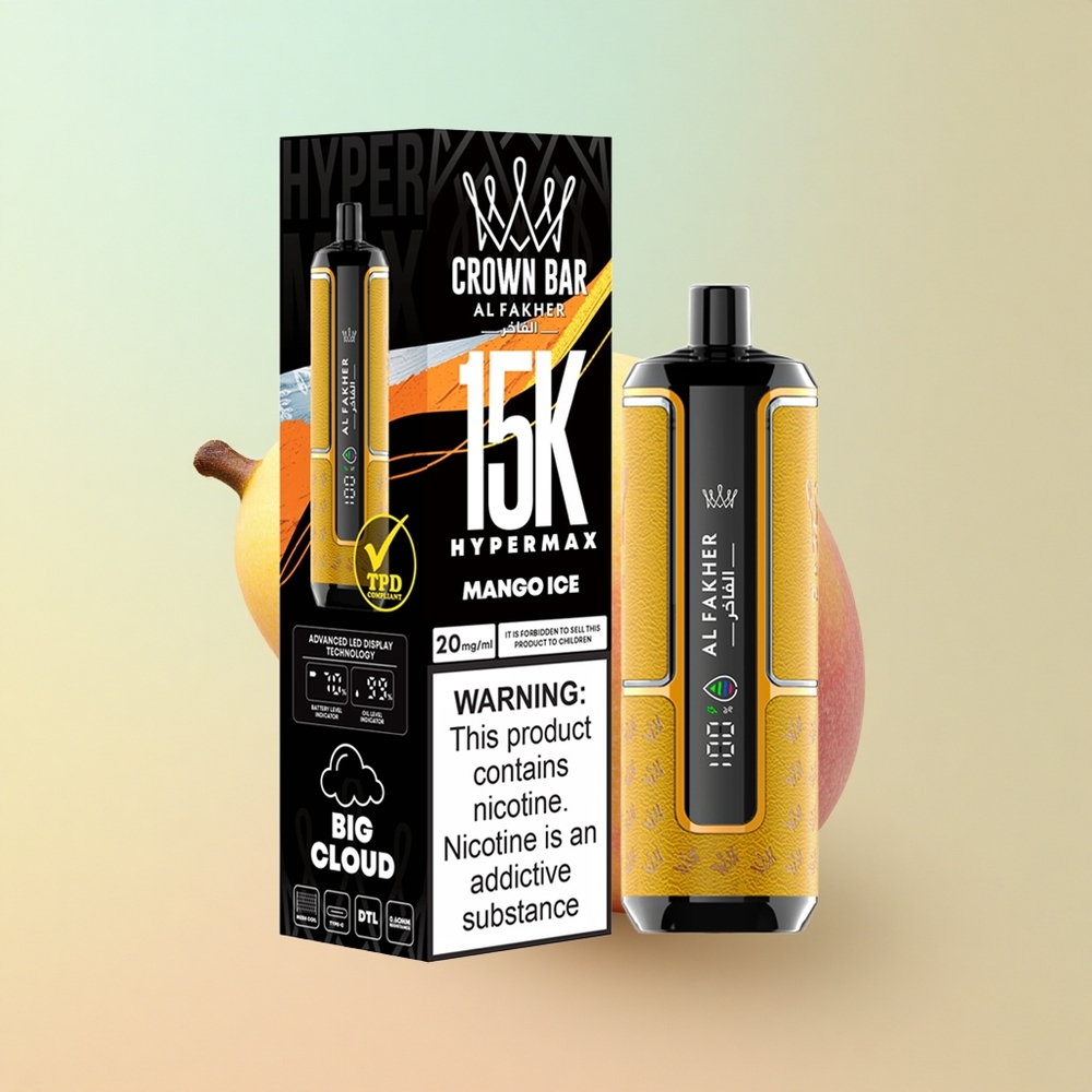 Al Fakher Crown Bar 15K Hypermax Mango Jää 600mAh 22ml 6mg nikotiini