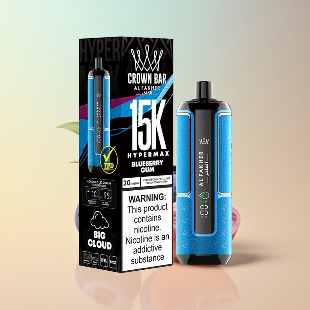 Al Fakher Crown Bar 15K Hypermax Mustikas Näts 600mAh Type-C