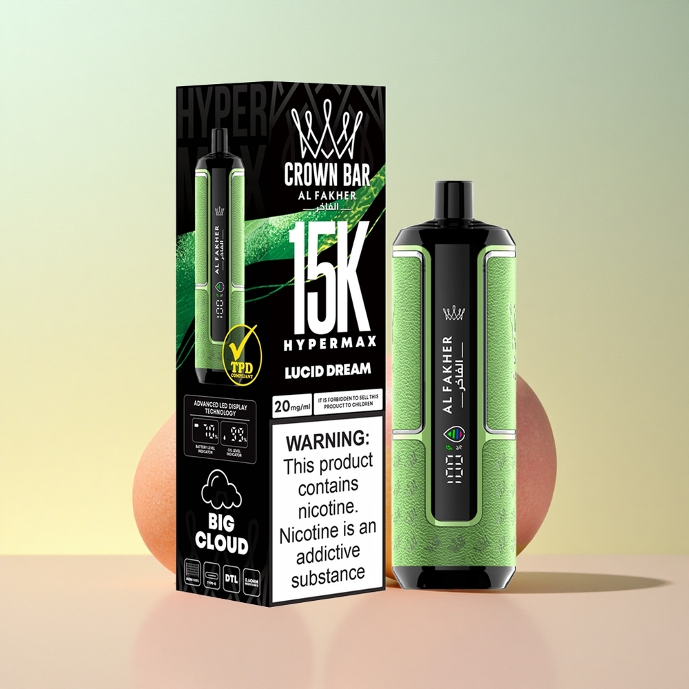 Al Fakher Crown Bar 15K Hypermax Selge Unenägu 600mAh 22ml Nikotiin
