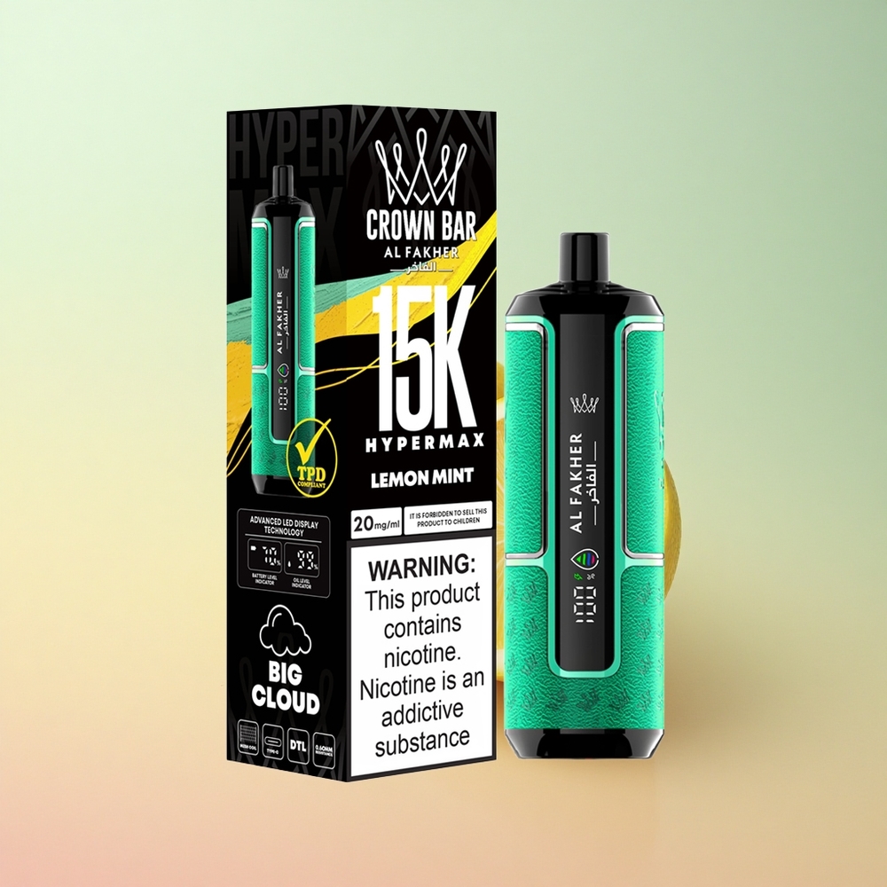 Al Fakher Crown Bar 15K Hypermax Sidrunimelissi 22ml 600mAh 6mg nikotiini