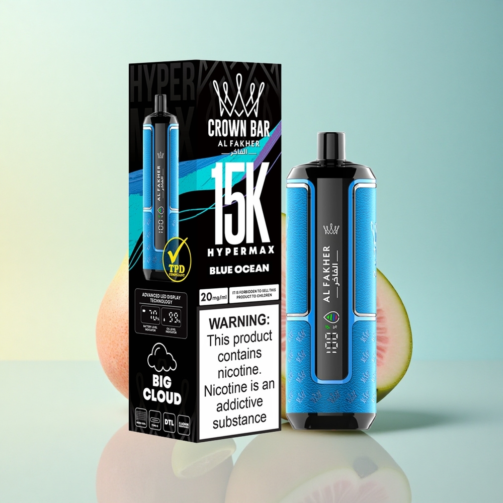 Al Fakher Crown Bar 15K Hypermax Sinine Ookean 600mAh 22ml Nikotiin 6mg/ml