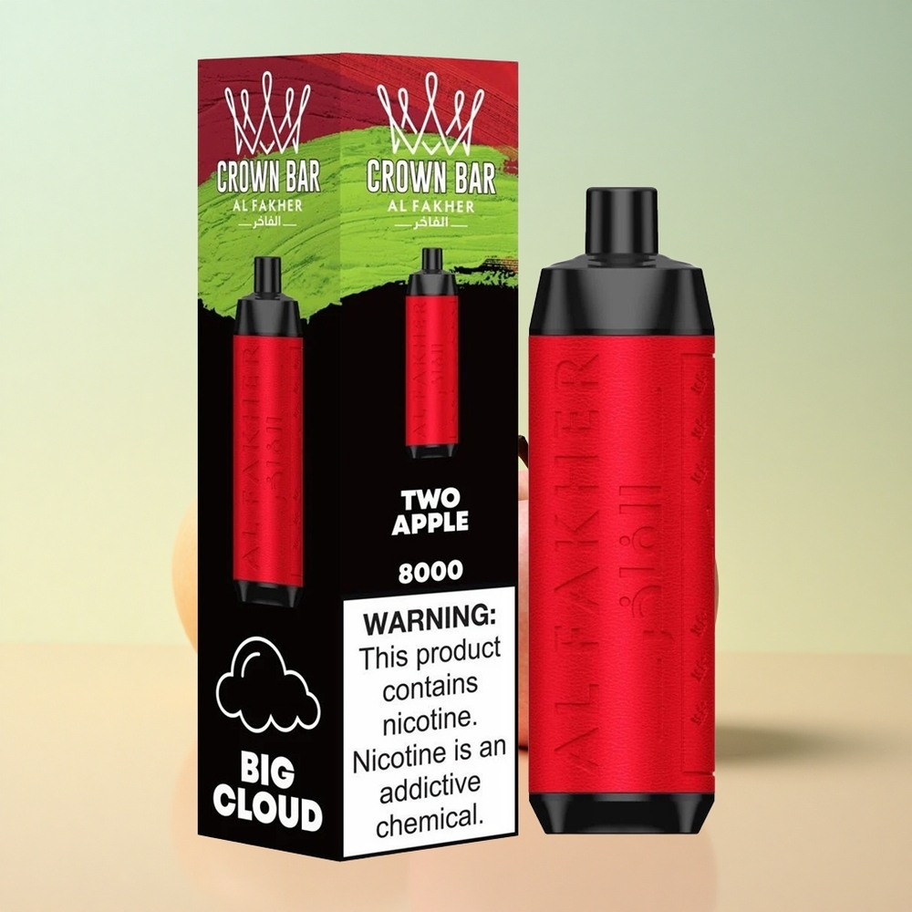 Al Fakher Crown Bar 8000 Crystal Kaks Õuna 600mAh 18ml Nikotiin 5mg