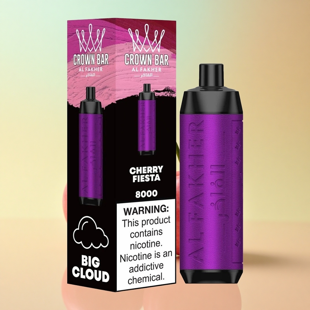 Al Fakher Crown Bar 8000 Crystal Kirssi Pidu 600mAh 18ml Nikotiin