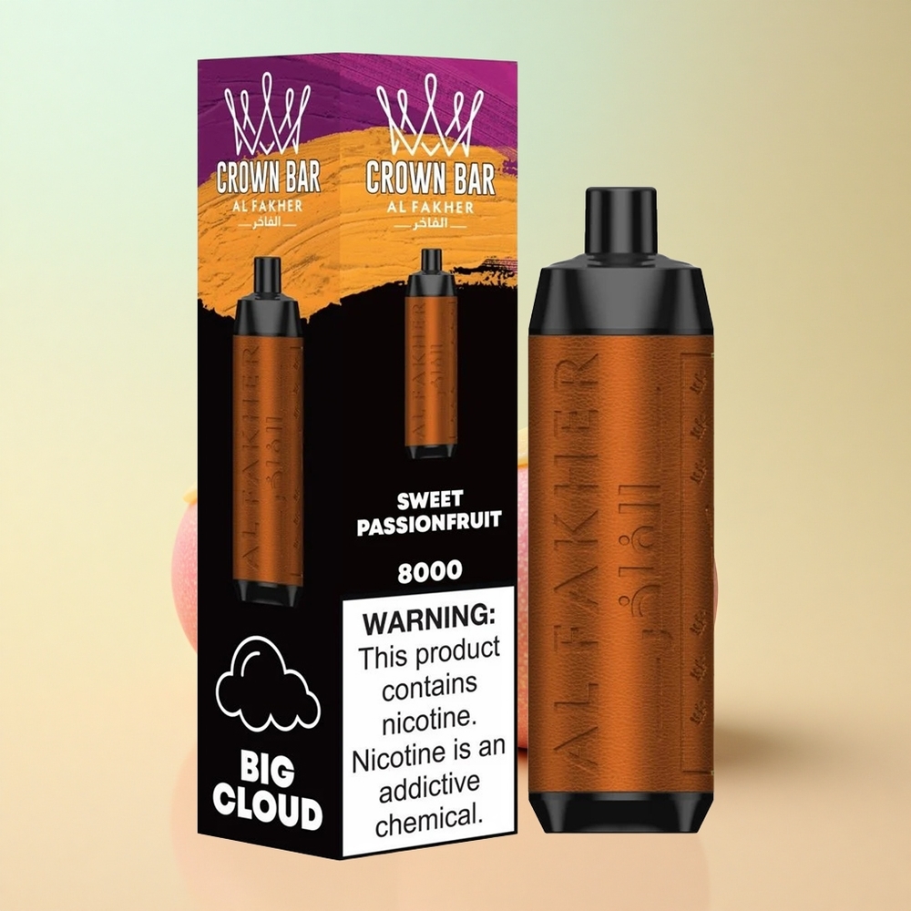 Al Fakher Crown Bar 8000 Crystal Magus Passioonviljalik 600mAh 18ml nikotiin