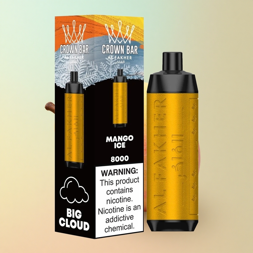 Al Fakher Crown Bar 8000 Crystal Mango Jää 600mAh 18ml Nikotiiniga