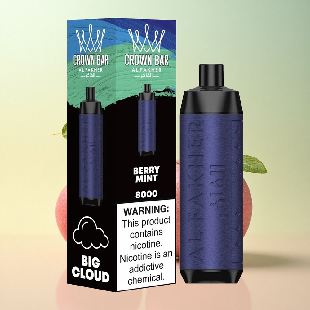Al Fakher Crown Bar 8000 Crystal MarjaMünt 600mAh 18ml Nikotiin