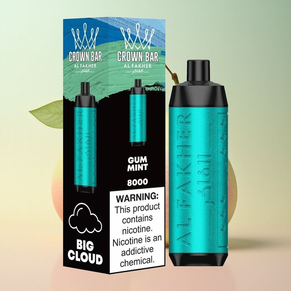 Al Fakher Crown Bar 8000 Crystal Mintgum 600mAh 18ml Nikotiiniga