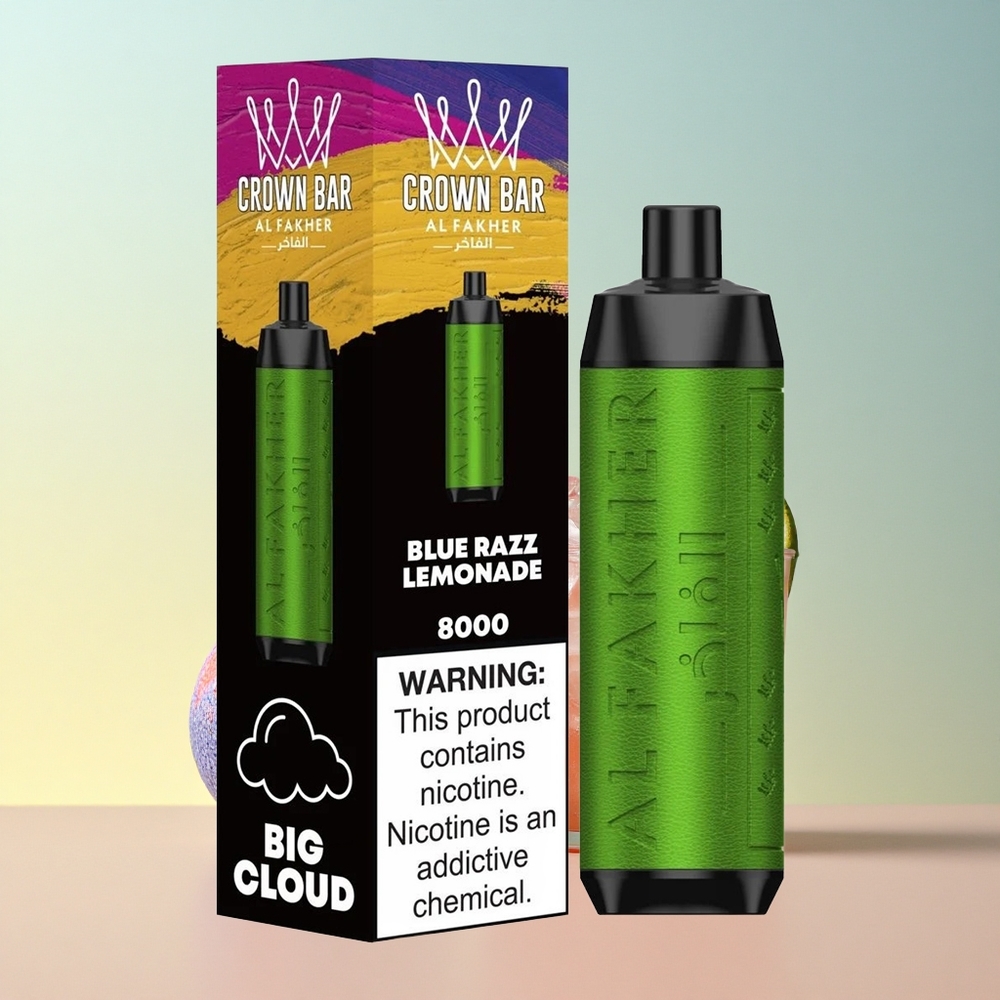 Al Fakher Crown Bar 8000 Crystal Sinine Vaarikas Limonaad 600mAh 5mg Nikotiini